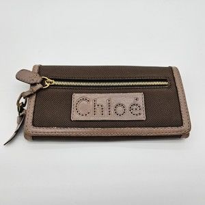 💯 Authentic Chloe Vintage Fabric and Leather Snap Wallet